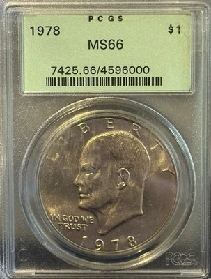 1978 Type 1 Clad Circulated Eisenhower Ike Dollar $1 Coin PCGS Certified MS66 - Image 1 of 2