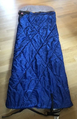 "Saco de dormir Swiss Wenger azul y gris con almohada extraíble camping 90"" x 35""" Foto 1 de 4