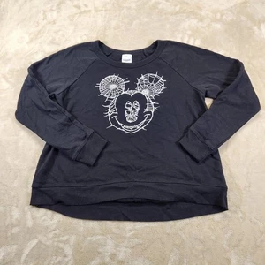 Disney Halloween Mickey Mouse Spiderweb Black Sweatshirt Youth Size Large - Picture 1 of 11