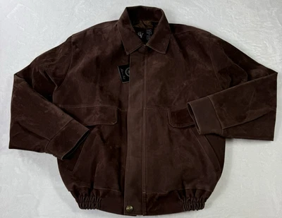 NWT GV Made in Italy Faux Suede Bomber Jacket Men Medium Hand Made Italy Lined - Image 1 of 4