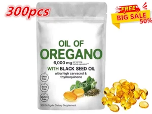 Oil of Oregano 600mg 300 Softgels Capsules Black Seed Oil Immune Antioxidan NX - Picture 1 of 12