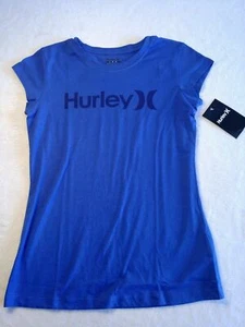 Neu mit Etikett Hurley Jugend Mädchen Logo T-Shirt kurzärmelig blau Größe M - Bild 1 von 4