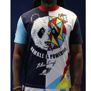 Blac Leaf Humble & Powerful Panda Geometric Men's Shirt Size M - Picture 1 of 12