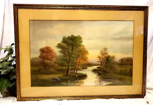 Allen Fontaine Original Landscape Watercolor Painting Antique Listed Artist - Picture 1 of 4