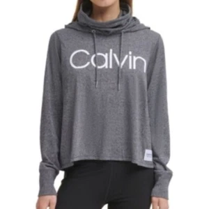Sudadera Calvin Klein Gris Jaspeado Oscuro, Capucha con Cordón, Talla Grande, ¡NUEVA CON ETIQUETAS!! - Imagen 1 de 1