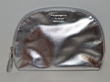 Victoria's Secret Glänzend Metallisch Silber Beauty Makeup Kosmetik Tasche Reise