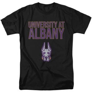 University of Albany Adult T-Shirt Stacked, Black, S-5XL - Picture 1 of 6