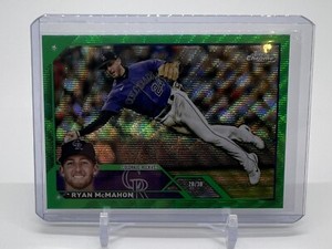 2023 Topps Chrome Baseball Ryan McMahon Green Wave /99 #70 Colorado Rockies
