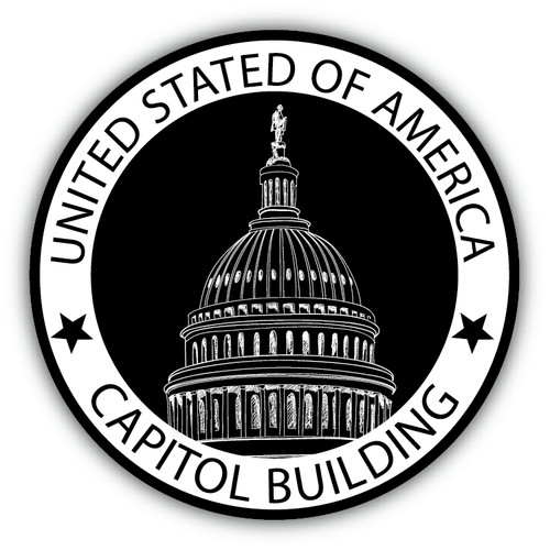 United States Of America Capitol Building Car Bumper Sticker Decal 5