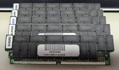 Lote de (5) Cubig 64MB FPM 16Mx36 Paridad 72 pines RAM SIMM 60ns FPM Memoria PC Foto 1 de 3
