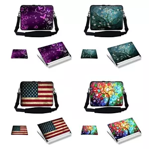 17.3" High Quality Laptop Sleeve Bag w Shoulder Strap & Matching Skin Mouse Pad - Picture 1 of 33