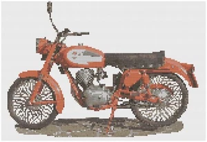 Cross Stitch Pattern by Florashell - Gilera Gubileo Motorbike - Picture 1 of 1