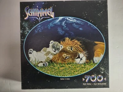 Vtg 2000 Schimmel Lions "Mother & Father"  Milton Bradley 750 pc Jigsaw Puzzle - Image 1 of 4