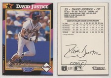 1992 Starting Lineup Cards Black Back Sheet Hand Cut Singles David Justice