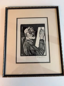 Conrad Felixmüller "Selbstbildnis" 1965 Holzschnitt Künstler Expressionismus - Bild 1 von 3
