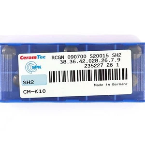 10 CERAMTEC RCGN 090700 - Grade SH2 CNC Lathe Ceramic Turning Inserts - Picture 1 of 8