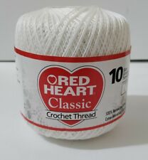 Red Heart Classic Crochet Thread 100% Cotton Size 10 White 350 Yards NEW