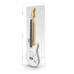 Estuche de exhibición de guitarra montaje en pared de acrílico trasero espejado gabinete eléctrico caja de sombra - Imagen 1 de 7