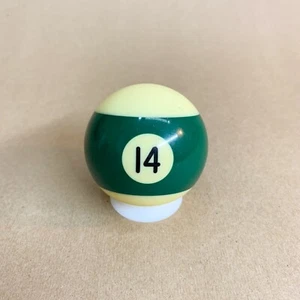 Vintage Bakelit Billard #14 gestreift grün Pool Ball mit Aufsteller - Bild 1 von 5