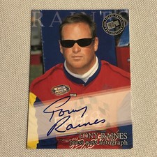 2001 Press Pass Autograph Tony Raines Signed Autographed Signature Card NASCAR