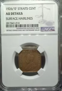 Straits Settlements $1 AU DETAILS 1926(0)Overdates ONLY 1 NGC - Picture 1 of 4