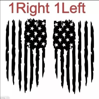 Distressed American Flag Vinyl Decal Sticker USA Car Window Truck Door set of 2 - Image 1 of 2