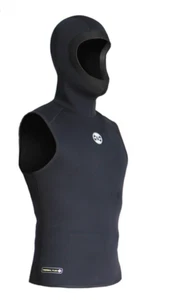 Men's 3mm Neoprene Hooded Wetsuit Vest Jump Scuba Surf Warm Diving Suit Vest Top - Picture 1 of 9