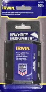 IRWIN Carbon Steel Heavy Duty Multipurpose Utility Razor Blades 50-Pk IWHT11921L - Picture 1 of 1