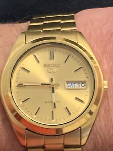 Seiko 21jewel Gold Plated Automatic Day Date Vintage Mechanical Gents Wristwatch