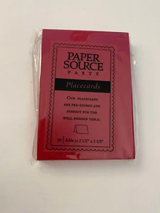 Paper Source Party Place Cards ( 50 placecards ) folds to 2 1/2" X 3 1/2" RED - Picture 1 of 8