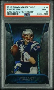 2013 Bowman Sterling 10 Tom Brady Blue wave refractor /99 PSA 9 POP 5! - Picture 1 of 2
