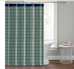 NEW Cotton Novogratz BY UTICA Painted Plaid Shower Curtain 72" x 72" - 028828939 - Picture 1 of 3