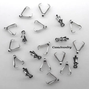 #3246 PACA ESTILO CRIMPADO CHAPADA EN PLATA ESTERLINA ANTIGUA CON ANILLO COLGANTE - 12 piezas - Imagen 1 de 2