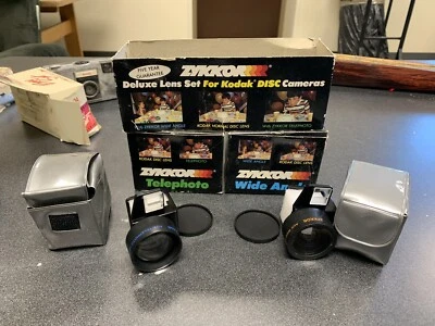 VTG Zykkor Deluxe Lens For Kodak DISK Cameras Telephoto/Wide Angle J1156 w/ box - Image 1 of 4