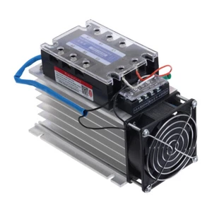 Three Phase Solid State Relay DC-AC 40A + Radiator + Fan Combination Set - Picture 1 of 6