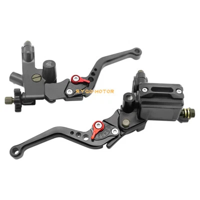 Universal Motorcycle 7/8'' CNC Brake Clutch Master Cylinder Lever Set Reservoir - Image 1 of 4