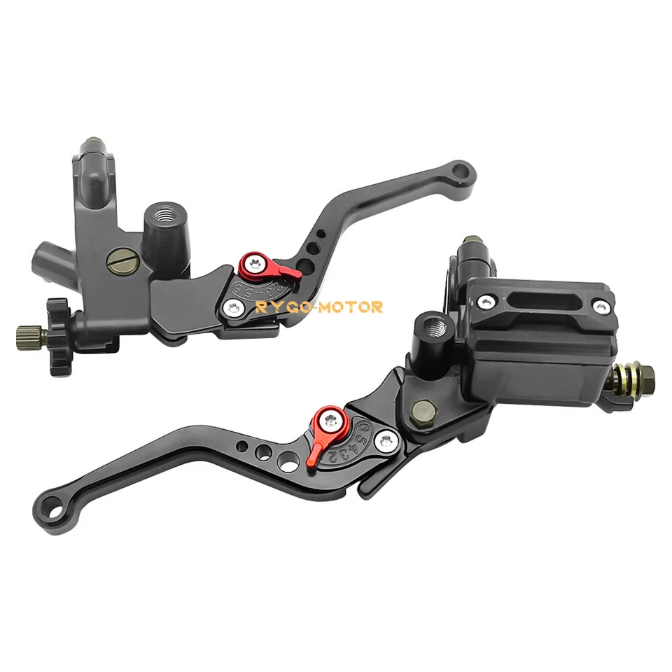 Universal Motorcycle 7/8'' CNC Brake Clutch Master Cylinder Lever Set Reservoir - Image 1 of 4