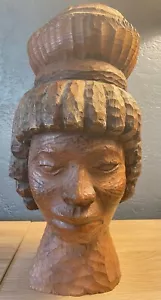 Afroamerikanischer Künstler AL SAMUELS BÜSTE SIGNIERT ~ 12" GROSS Volkskunst Schnitzerei - Bild 1 von 12