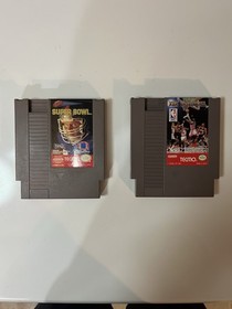 Tecmo NES Sports Lot Tecmo Super Bowl & Tecmo NBA Basketball Authentic Nintendo