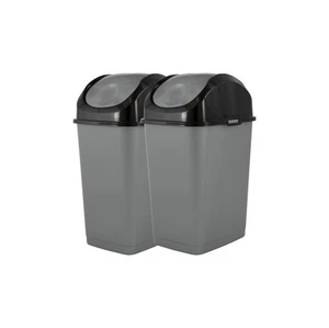 Mini Plastic Trash Can with Swing Top Lid 1.25 Gallon Compact Small Waste Bin... - Picture 1 of 9