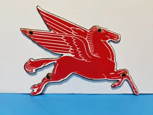 Vintage Pegasus Mobil Oil Porcelain Enamel Metal Metal sign 9" X 5" Inch - Picture 1 of 7
