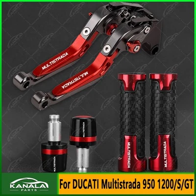  For DUCATI Multistrada 950 1200/S/GT Brake Clutch Levers + Handle Grips Cap Set — 第 1/4 张图片