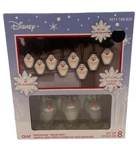 Disney Frozen OLAF Singing Illuminated 8 Ct Musical 8 Ft String Light Set NEW - Picture 1 of 4