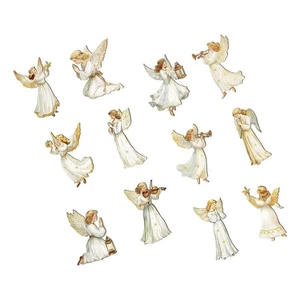 12x Christmas Wooden Angel Ornaments Xmas Decor Multipurpose Adorable Pendants - Picture 1 of 6