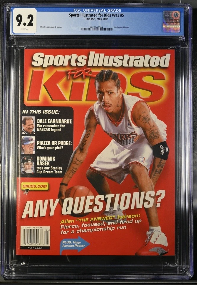 ALLEN IVERSON CUBIERTA RARA 2001 SI PARA NIÑOS PHILLY 76ERS TARJETAS QUIOSCO CGC 9.2 Foto 1 de 3