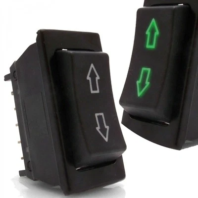 Interruptor basculante de cerradura de puerta de ventana de coche eléctrico de 5 pines 12 V flechas iluminadas LED verdes Foto 1 de 4