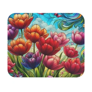 Vibrant Floral Mouse Pad, Colorful Desk Accessory, Gift for Her, Desk Mat - Picture 1 of 5
