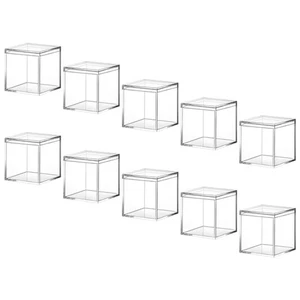 10 Pcs Acrylic Packaging Box Mini Jewellery Clear Storage Small Candy Boxes - Picture 1 of 12