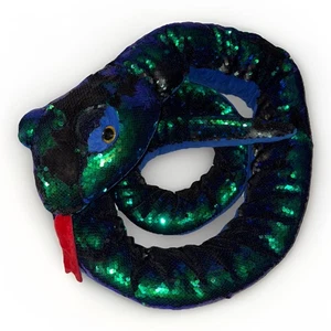 Fiesta 94 Zoll Pailletten SCHLANGE blau grün Plüschtier Lebensgröße JZ1 - Bild 1 von 10