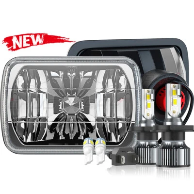 Faro LED de haz alto/bajo luces H4 6000 k para Mazda RX-7 1986-1991 5x7" 7X6 pulgadas Foto 1 de 4